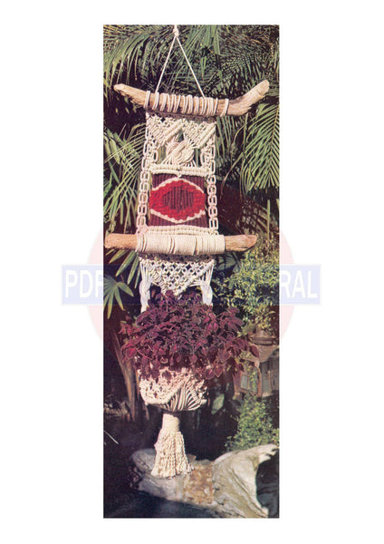 Vintage 70s Macrame Wall Hanging "Serenity" Pattern Instant Download PDF 2 pages plus 1 page of information about knots