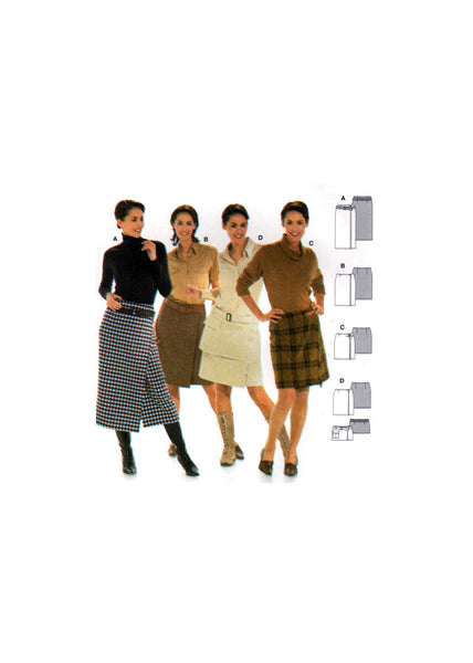Burda 8278 Lined Wrap Skirt in Four Lengths, Uncut, Factory Folded, Sewing Pattern Multi Plus Size 10-22