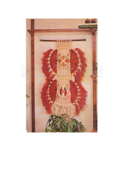 Vintage 70s "Rings of Fire" Macrame Wall Hanging Pattern Instant Download PDF 2 pages plus file with additional instructions