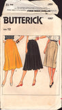 Butterick 4987 Slightly Flared A-line or Straight Skirt with Pleated Front & Back Zipper, Uncut, Factory Folded, Sewing Pattern Size 12