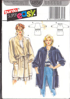 Burda 4856 Loose Fit, Longline Jacket with Drawstring Waist and Optional Hood, U/C, Factory Folded, Sewing Pattern Multi Plus Size 10-20