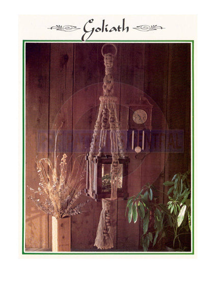 Vintage 70s Macrame Goliath Display Hanger Pattern Instant Download PDF 2 pages