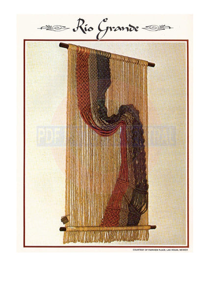 Vintage 70s Macrame Rio Grande Wall Hanging Pattern Instant Download PDF 2 pages