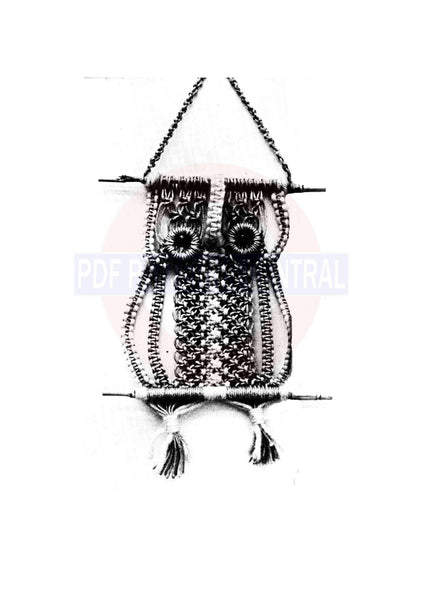 Vintage 70s Macrame Linen Look Owl Hanging Pattern Instant Download PDF 1 + 15 pages