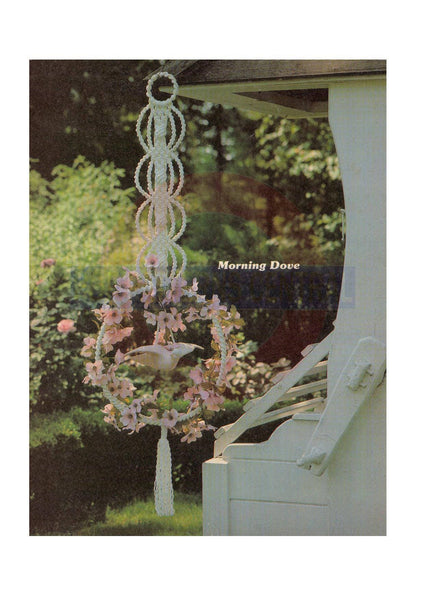 Vintage 70s Morning Dove Plant Hanger Pattern Instant Download PDF 2 + 4 pages