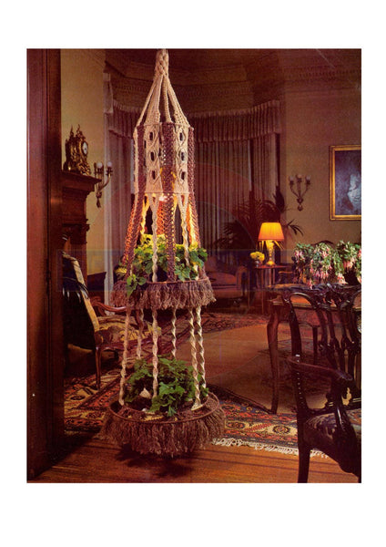 macrame plant hanger pattern Vintage 70s Victorian Treasure Macrame Plant Hanger Pattern Instant Do – Patterns Central