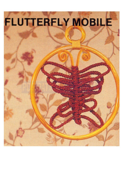 Vintage Macrame Flutterfly Mobile Pattern Instant Download PDF 1 page plus General Knotting Info