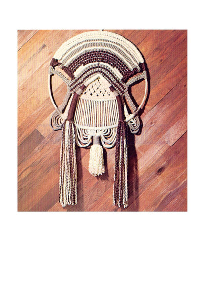 Vintage 70s Curtain Call Macrame Wall Hanging Pattern Instant Download PDF 3 + 6 pages
