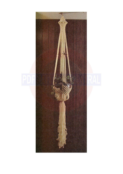 Vintage 70s Plant Hanger "Ric-Rak" Pattern Instant Download PDF 3 + 5 pages