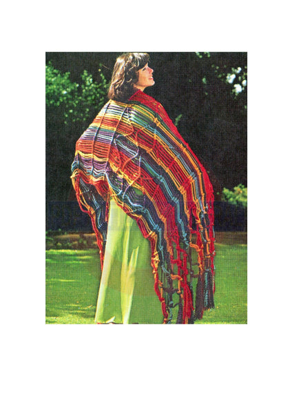 Vintage 70s Macrame Mexican Rebozo Pattern Instant Download PDF 3 pages