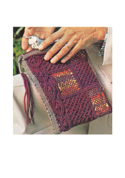Vintage 70s Macrame Shoulder Bag Pattern Instant Download PDF 4 pages