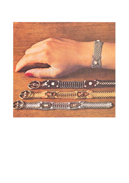 Vintage 70s Macrame Snappy Strap Bracelet Pattern Instant Download PDF 2 pages