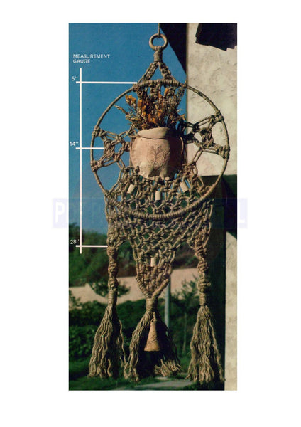 Vintage 70s Mojave Mesa Macrame Display Hanger Pattern Instant Download PDF 2 + 5 pages