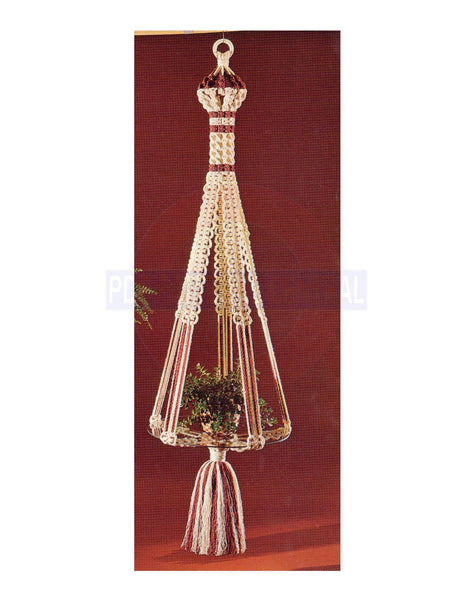 Vintage 70s Macrame Table Magic Plant Hanger Pattern Instant Download PDF 3 +2 pages