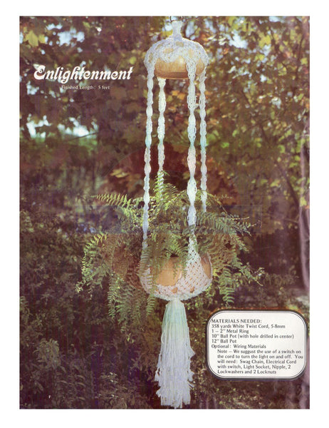 Vintage 70s Macrame Enlightenment Plant Hanger Pattern Instant Download PDF 2 + 1 pages