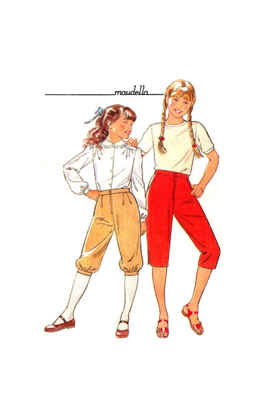 Maudella SO24 Girls' Knickerbockers and Pedal Pushers with Tucked Waist, Uncut, Factory Folded, Sewing Pattern Multi Size 5-12 years