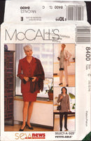 McCall's 8400 Princess Seam, Lined Jacket, Lined Vest, Skirt, Pants and Scarf, Uncut, Factory Folded, Sewing Pattern Size 10-12-14