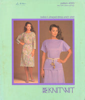 Knitwit 4300 T-shaped Dress with 3/4 Length Sleeves and T-shirt, Uncut, Factory Folded, Sewing Pattern Multi Plus Size 6-22