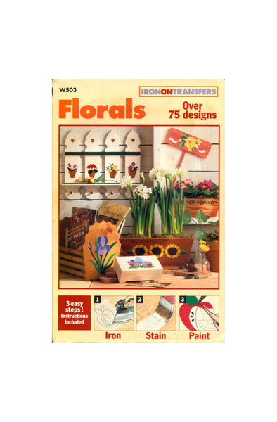 Make It W503 Florals Iron-On Transfers with over 75 Floral Designs for Craft Projects, Factory Folded, Uncut Various Sizes