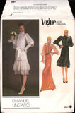 Vogue Paris Original 2681 Emanuel Ungaro Dress with Scalloped Lace Ruffles or Jabot, Uncut, Factory Folded, Sewing Pattern Size 10 or 12