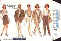 Vogue 2464 Below Hip Jacket, Asymmetrical Closing Top, Shorts, Tapered Skirt and Pants, Uncut, Factory Folded, Sewing Pattern Size 8-12