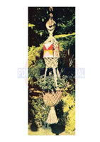 Vintage 70s Macrame Plant Hanger "Wishing Well " Pattern Instant Download PDF 1 + 1 page