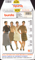 Burda 8278 Lined Wrap Skirt in Four Lengths, Uncut, Factory Folded, Sewing Pattern Multi Plus Size 10-22