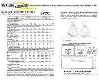 60s Party, Cocktail Dress with Square Neckline, Petticoat and Full Skirt, Various Sizes, McCall's 5770 Sewing Pattern Reproduction