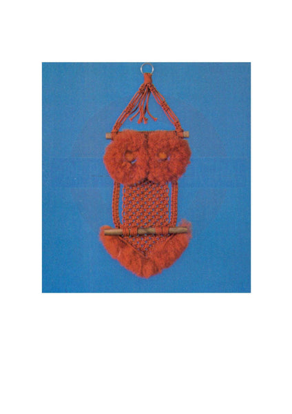 Vintage 70s Hootie Owl Hanger Pattern Instant Download PDF 2.5 pages plus file with additional instructions