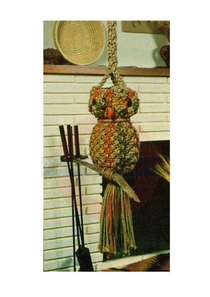 Vintage 70s Mexican Fiesta Macrame Owl Wall Hanging Pattern Instant Download PDF 2 + 2 pages