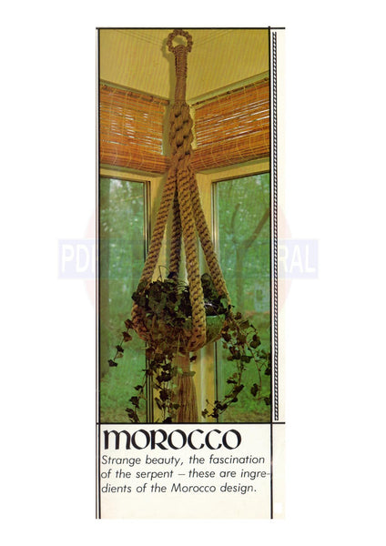 Vintage 70s Plant Hanger Morocco Pattern Instant Download PDF 1.5 + 5 pages