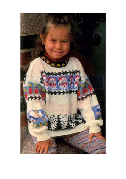 Two Children's Christmas Sweater Patterns Instant Download PDF 3 pages