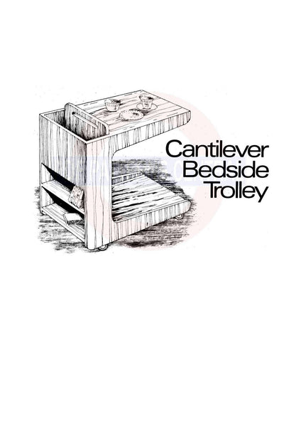 Vintage 60s-70s Danish Style Cantilever Bedside Trolley Woodworking/Carpentry Plans and Instructions, Instant Download PDF 3 pages