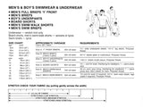 70s Men's & Boy's Y Front Briefs, Underpants, Walk, Swim or Board Shorts and Swim Briefs, Multi-Sized Vintage Sewing Pattern Reproduction