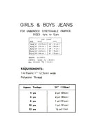 70s Unisex Children's Jeans with Mock Fly,Topstitching and Optional Cuffed Hems, Multi-Sizes 4-12 years, Vintage Sewing Pattern Reproduction