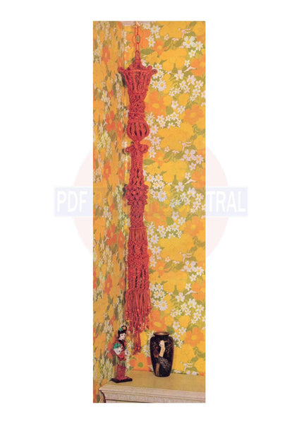 In FRENCH/EN FRANÇAIS: Patron 70s "Sérénité Orientale" vintage pour support/jardinière en macramé pdf téléchargeable