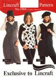 Lincraft 1004 Fitted, Button Front Pinafore in Two Lengths and Waistcoat/Vest, Uncut, Factory Folded, Sewing Pattern Multi Size 8-18