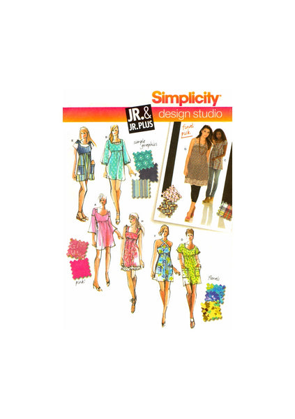 Simplicity 3807 Mini Dress or Tunic and Dress, Uncut, Factory Folded, Sewing Pattern Size 5/6-15/16