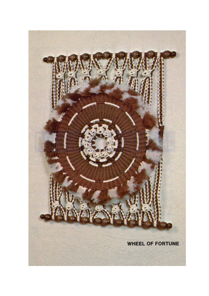 Vintage 70s Wheel of Fortune Macrame Wall Hanging Pattern Instant Download PDF 3 + 4 pages