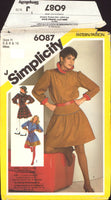 Simplicity 6087 Retro Two Piece Mini Dress with Neck Ruffle, Drop Waist Skirt and Sash, Uncut, Factory Folded, Sewing Pattern Size 6-10