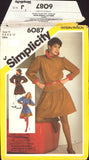 Simplicity 6087 Retro Two Piece Mini Dress with Neck Ruffle, Drop Waist Skirt and Sash, Uncut, Factory Folded, Sewing Pattern Size 6-10