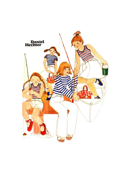 Butterick 5460 Daniel Hechter Nautical Style Child's Tops, Skirt, Pants and Shorts, Uncut, Factory Folded, Sewing Pattern Size 4