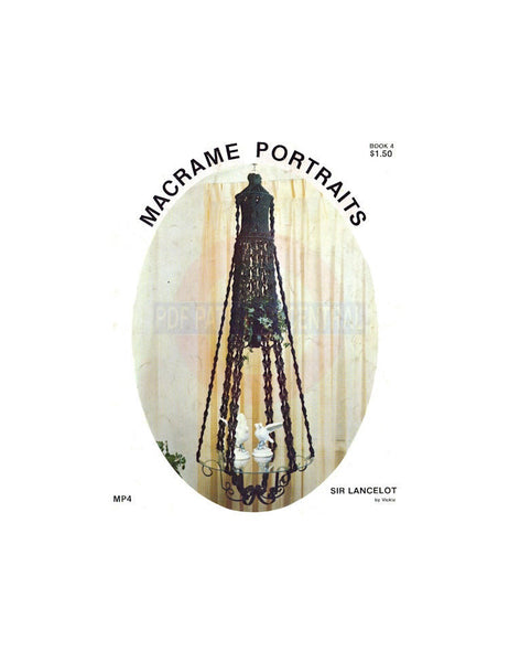 Macrame Portraits Book 4 - 11 Vintage Macrame Patterns Instant Download PDF 24 pages