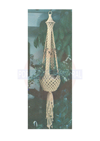 Vintage 70s Macrame Plant Hanger "Midas Touch" Pattern Instant Download PDF 2 + 3 pages