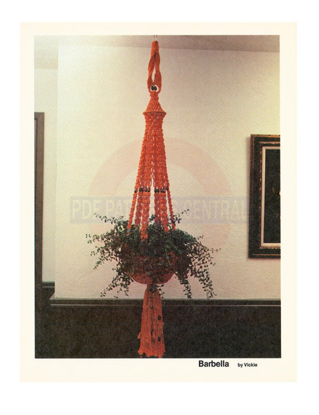 Vintage 70s Plant Hanger "Barbella" Pattern Instant Download PDF 3 + 5 pages