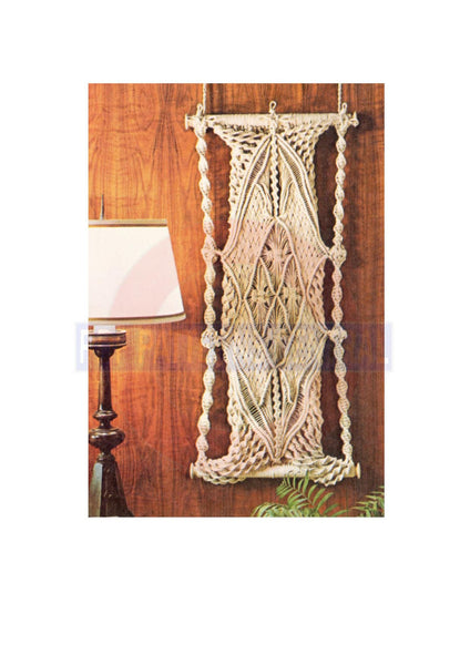 Vintage 70s Macrame Borromini Hanging Instant Download PDF 3 pages