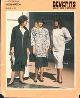Bevknits 2404 Mix 'n Match Skirt, Top, Dress, Coat or Oversized Shirt, Uncut, Factory Folded, Sewing Pattern Multi Plus Size 8-20