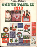 Vogue 1313 Embroidered, Applique Christmas/Xmas Motif Transfers including Alphabet, Uncut, Factory Folded, Sewing Pattern