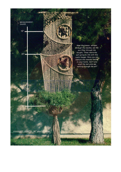 Vintage 70s Sequoia Spirit Macrame Wall Hanging Pattern Instant Download PDF 2 + 5 pages