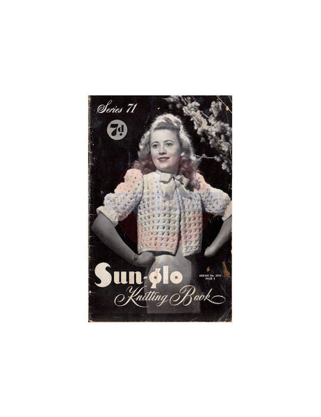 40s Sun-glo Book No 71, Knitting Patterns to Create Bed Jackets, Bodysuit and Robe, 13 pages Instant Download PDF